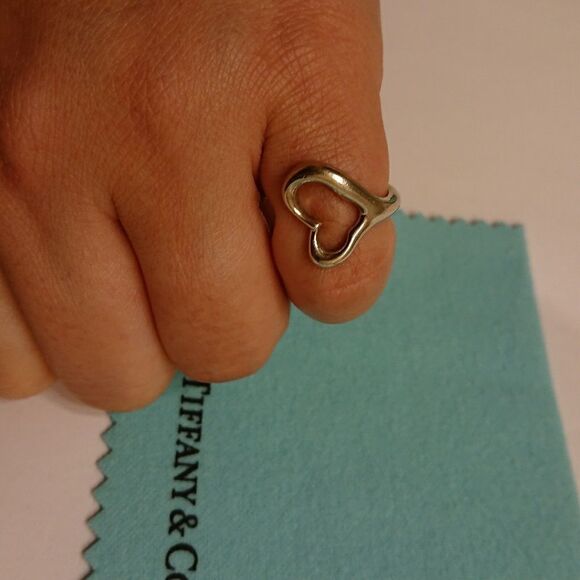 Tiffany & Co. Jewelry Tiffanys Elsa Peretti Open Heart Ring Size 5 - Picture 2 of 5
